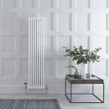 Radiatore a Colonna Verticale Tradizionale - Pannello Doppio - Bianco - 1500mm x 380mm - Regent