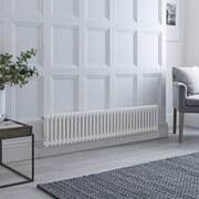 Radiatore di Design Elettrico - Orizzontale a 2 Colonne Tradizionale - Bianco - 300mm x 1505mm Disponibile con Diversi Termostati WiFi – Regent