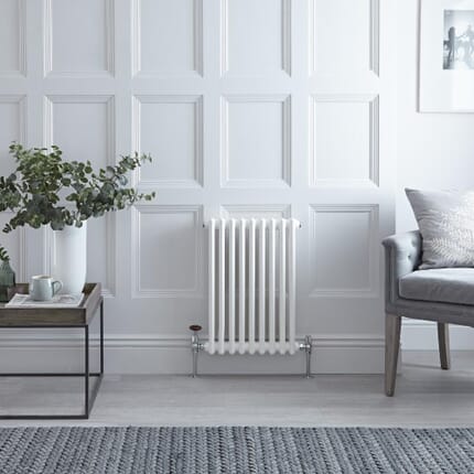 Radiatore a Colonna Orizzontale Tradizionale - Pannello Doppio - Bianco - 600mm x 425mm - Regent