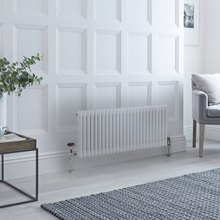 Radiatore Orizzontale Bianco Tradizionale a Tripla Colonna – 500mm x 1190mm – Bianco - Regent