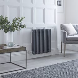 Radiatore Elettrico Tradizionale Antracite a 3 Colonne Orizzontale - Antracite - Scelta di Dimensioni e Termostato Wi-Fi - Regent - ECOSO by Hudson Reed