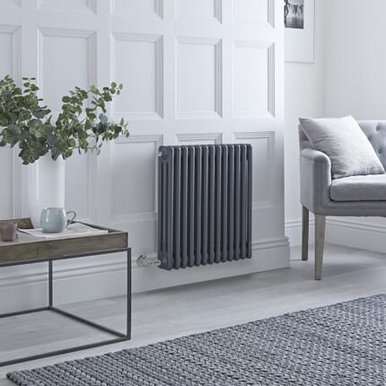 Radiatore Elettrico Orizzontale Tradizionale a Tripla Colonna - Antracite - Scelta di Dimensioni e Termostato Wi-Fi - Regent