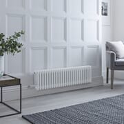 Radiatore di Design Elettrico - Orizzontale a 3 Colonne Tradizionale - Bianco - 300mm x 1190mm - Disponibile con Diversi Termostati WiFi - Regent