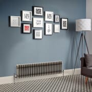 Radiatore a Colonna Tradizionale Orizzontale in Metallo Grezzo Laccato - 300 mm x 1190 mm (Tripla Colonna) - Regent