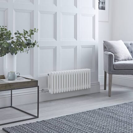 Radiatore Elettrico Orizzontale Tradizionale a Tripla Colonna - Bianco - Scelta di Dimensioni e Termostato Wi-Fi - Regent