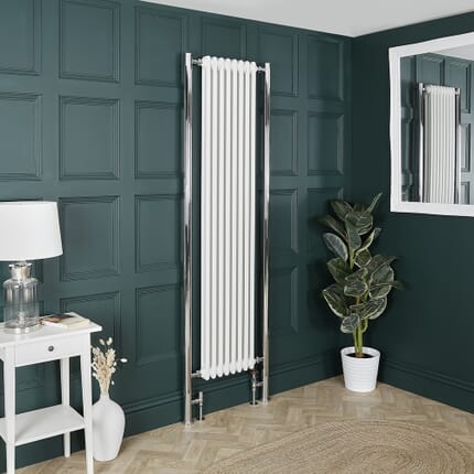 Radiatore a Colonna Verticale Doppio Tradizionale – Diverse Misure e Colore Tubi di Estensione – Bianco - Regent