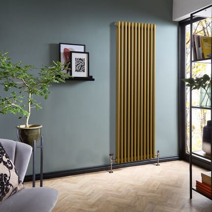 Radiatore Tradizionale Verticale a Doppia Colonna - Oro Metallizzato - Scelta di Dimensioni - Regent