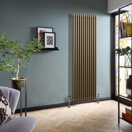 Radiatore Tradizionale Verticale a Doppia Colonna - Ottone Naturale - Scelta di Dimensioni - Regent