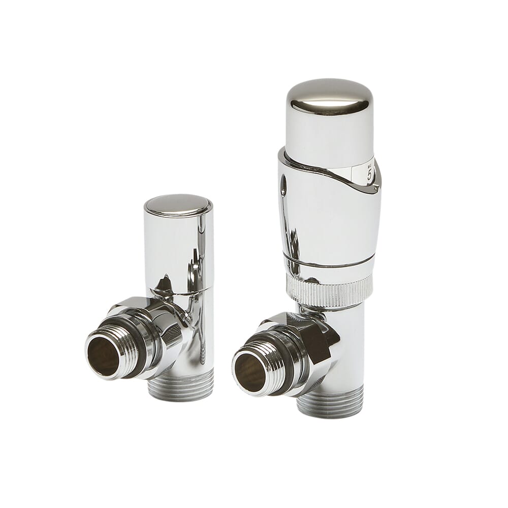 Coppia Tubi E Collari Valvole Per Radiatore Nichel 1/2 X 300mm - IBathUK NPIPE30