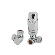 Valvola Termostatica Angolare con Detentore per Radiatori - Cromata
