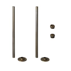 Kit per Radiatori in Completo di Copri Tubi, Flange e Tappi Ciechi con Finitura Ottone