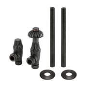 Set di Tubi e Valvole Termostatiche Angolari in Stile Antico - Peltro - Regent