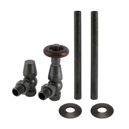 Set di Tubi e Valvole Termostatiche Angolari Tradizionali - Peltro - Regent