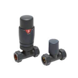 Valvola Termostatica Diritta con Detentore per Radiatori - Scelta di Finiture