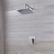 Kit Doccia con Finitura Cromata Completo di Miscelatore Doccia Manuale ad 1 Via e Soffione Doccia Quadrato 300mm - Harting