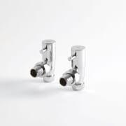 Paio di Valvole Minimaliste a Squadra Per Radiatori e Scaldasalviette per Tubi in Rame 15mm