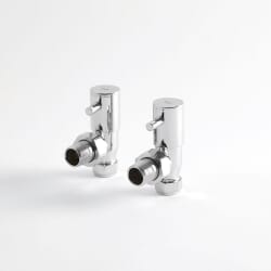 Paio di Valvole Minimaliste a Squadra Per Radiatori e Scaldasalviette per Tubi in Rame 15mm