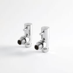 Paio di Valvole Minimaliste a Squadra Per Radiatori e Scaldasalviette per Tubi in Rame 15mm