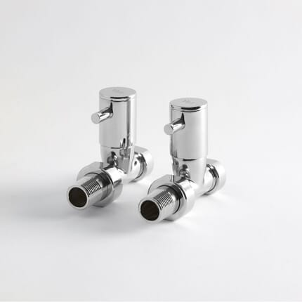 Paio di Valvole Minimaliste Diritte Per Radiatore e Scaldasalviette per Tubi in Rame 15mm