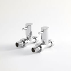 Paio di Valvole Diritte Minimaliste per Radiatore - Cromate - Select