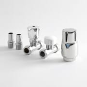 Paio di Valvole Termostatiche per Radiatori Diritte Cromate - Select