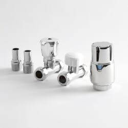 Paio di Valvole Termostatiche per Radiatori Diritte Cromate - Select