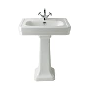 Lavabo con Colonna - 640mm - 1 Foro del Rubinetto - Victrion by Hudson Reed