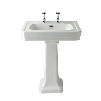 Lavabo con Colonna - 640mm - 2 Fori del Rubinetto  - Victrion by Hudson Reed