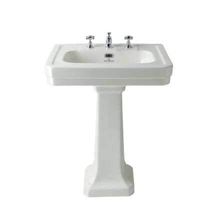 Lavabo con Colonna - 640mm - 3 Fori del Rubinetto  - Victrion by Hudson Reed