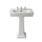 Lavabo con Colonna - 640mm - 3 Fori del Rubinetto - Victrion by Hudson Reed