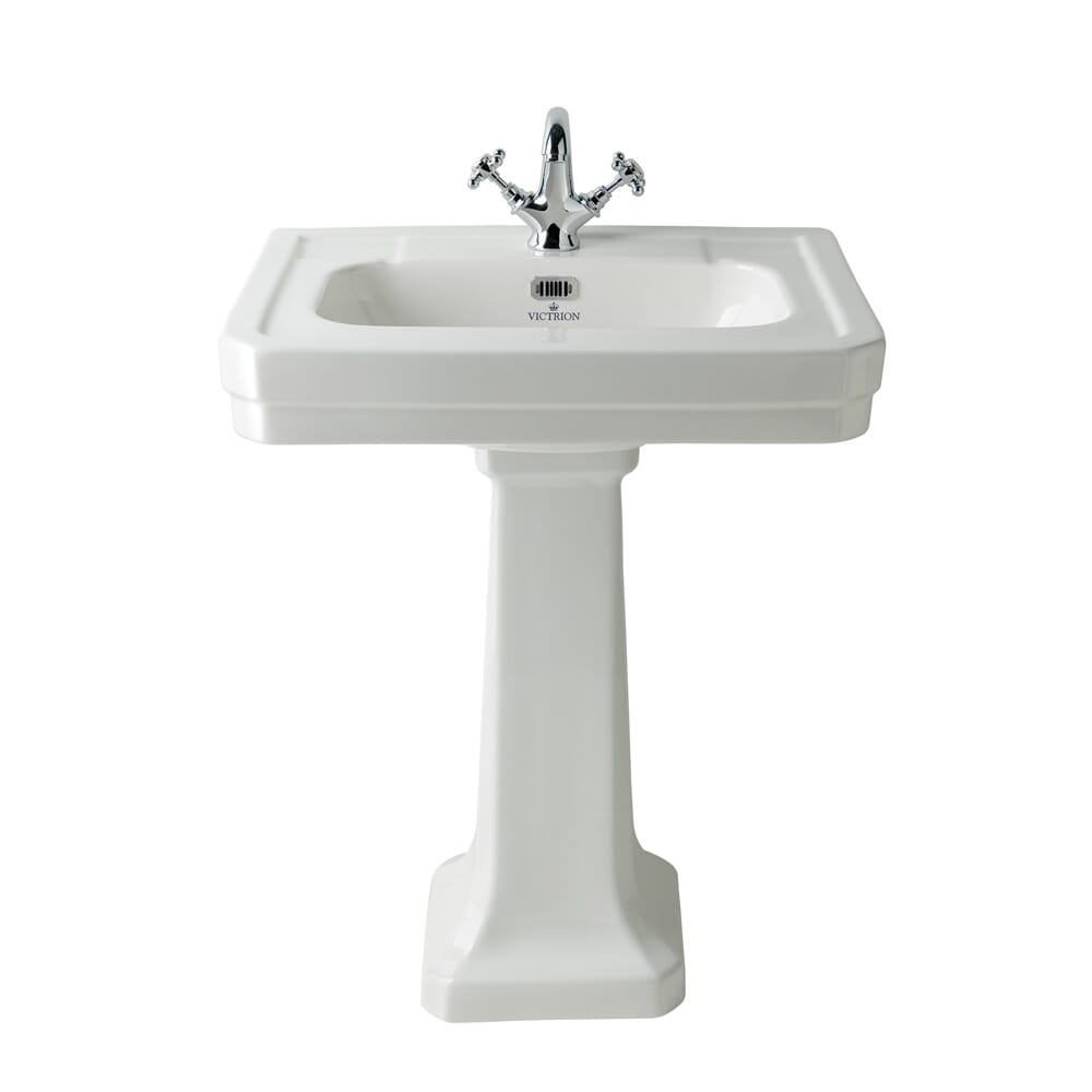 Lavabo con Colonna - 540mm - 1 Foro del Rubinetto - Victrion by Hudson Reed