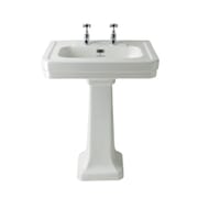 Lavabo con Colonna - 540mm - 2 Fori del Rubinetto - Victrion by Hudson Reed