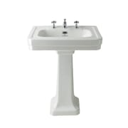 Lavabo con Colonna - 540mm - 3 Fori del Rubinetto - Victrion by Hudson Reed