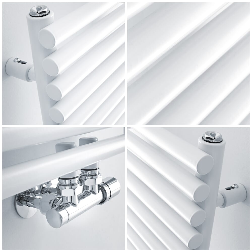 LuxeBath Radiatore Verticale Termosifone 500 X 1600 Mm Calorifero Bianco Scaldasalviette Riscaldamento Termoarredo Per Il Bagno Incl. Kit Di Montaggio Filettatura Standard G1/2