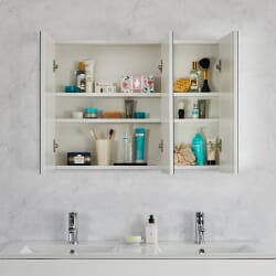 Mobiletto Bianco a Specchio - Stile Moderno - 900mm x 650mm - Cluo