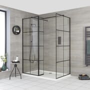 Box Doccia Walk-In Angolare con Piatto Doccia e Parete Paraspruzzi (Opzionale) - Diverse Misure Disponibili - Barq