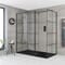 Box Doccia Walk-In Angolare con Piatto Doccia Effetto Ardesia e Parete Paraspruzzi (Opzionale) - Diverse Misure Disponibili - Barq