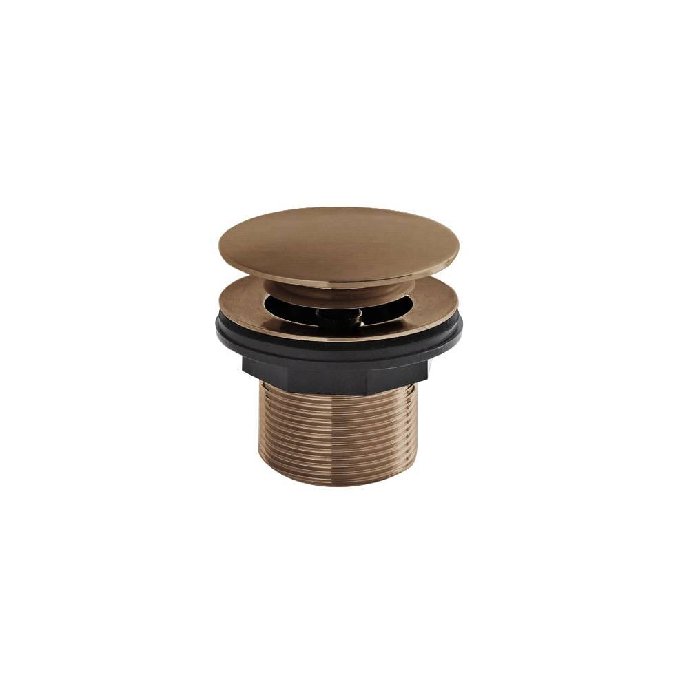 Piletta di Scarico per Vasca Click-Clack senza Troppopieno - Color Rame Spazzolato 60mm (non Scanalato) - Hudson Reed