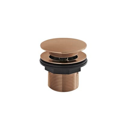 Piletta di Scarico per Vasca Click-Clack senza Troppopieno - Color Rame 60mm (non Scanalato) - Hudson Reed