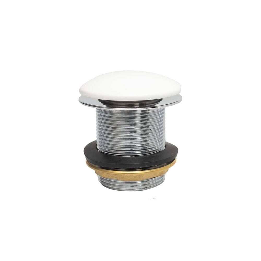 Piletta di Scarico per Vasca Click-Clack senza Troppopieno - Colore Bianco 60mm (non Scanalato) - Hudson Reed