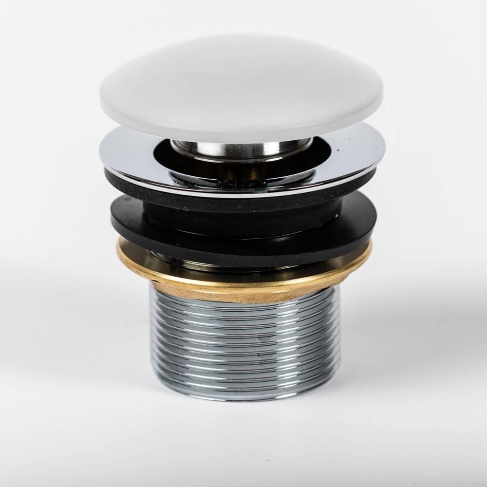 Piletta di Scarico per Lavabo Click-Clack senza Troppopieno - Colore Bianco (non Scanalato) - Hudson Reed