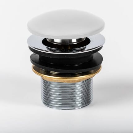 Piletta di Scarico per Lavabo Click-Clack senza Troppopieno - Colore Bianco (non Scanalato) - Hudson Reed