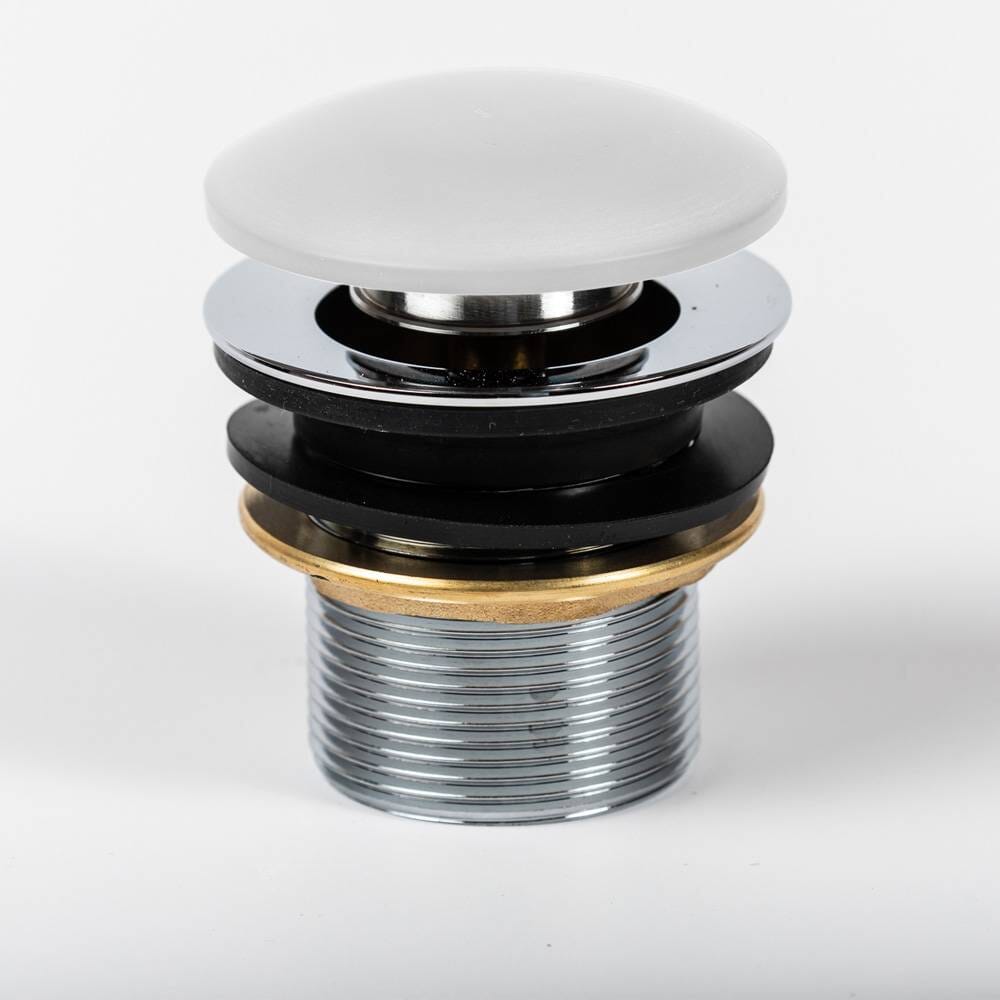 Piletta di Scarico per Lavabo Click-Clack senza Troppopieno - Colore Bianco (non Scanalato) - Hudson Reed