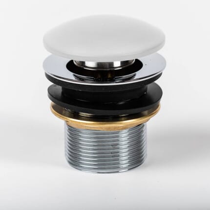 Piletta di Scarico per Lavabo Click-Clack senza Troppopieno - Colore Bianco (non Scanalato) - Hudson Reed