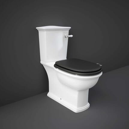 Sanitario WC Monoblocco Tradizionale con Cassetta e Leva di Scarico - Scelta Sedile - Hudson Reed x RAK Washington