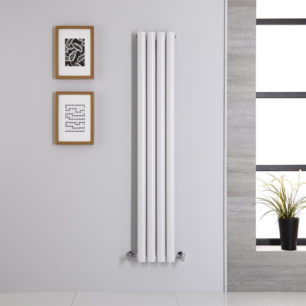 Radiatore di Design Verticale Bianco - 1400mm x 236mm - Pannello Singolo - Revive