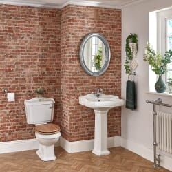 Set Bagno Tradizionale Completo di Sanitario WC Monoblocco e Lavabo su Colonna - Regent