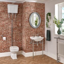 Set Bagno Tradizionale Completo di Sanitario WC con Cassetta Alta e Lavabo con Consolle - Richmond