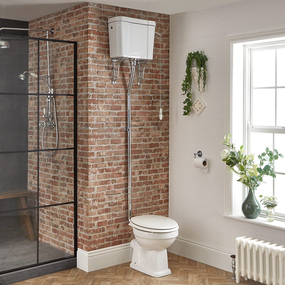 Set Bagno Tradizionale Completo di Sanitario WC con Cassetta Alta e Lavabo con Consolle - Richmond