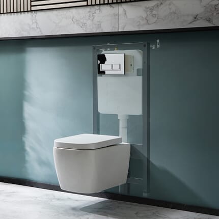 Sanitario WC Sospeso con Telaio Alto - Scelta della Placca di Comando - Milton